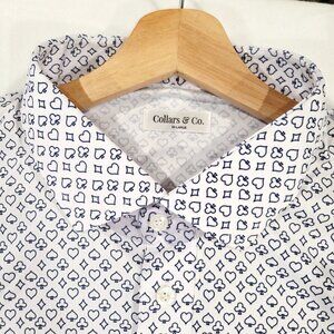 RARE NWT Collars and Co POKER Polo 3XL Semi-Spread White Card Golf Shirt Mens